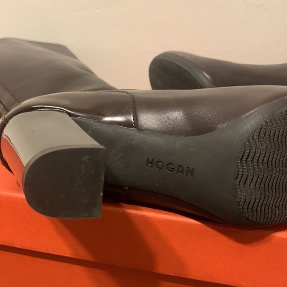 Hogan- Italian designer,  knee high  soft leather and lining boots, size 8,5 - Picture 6 of 9